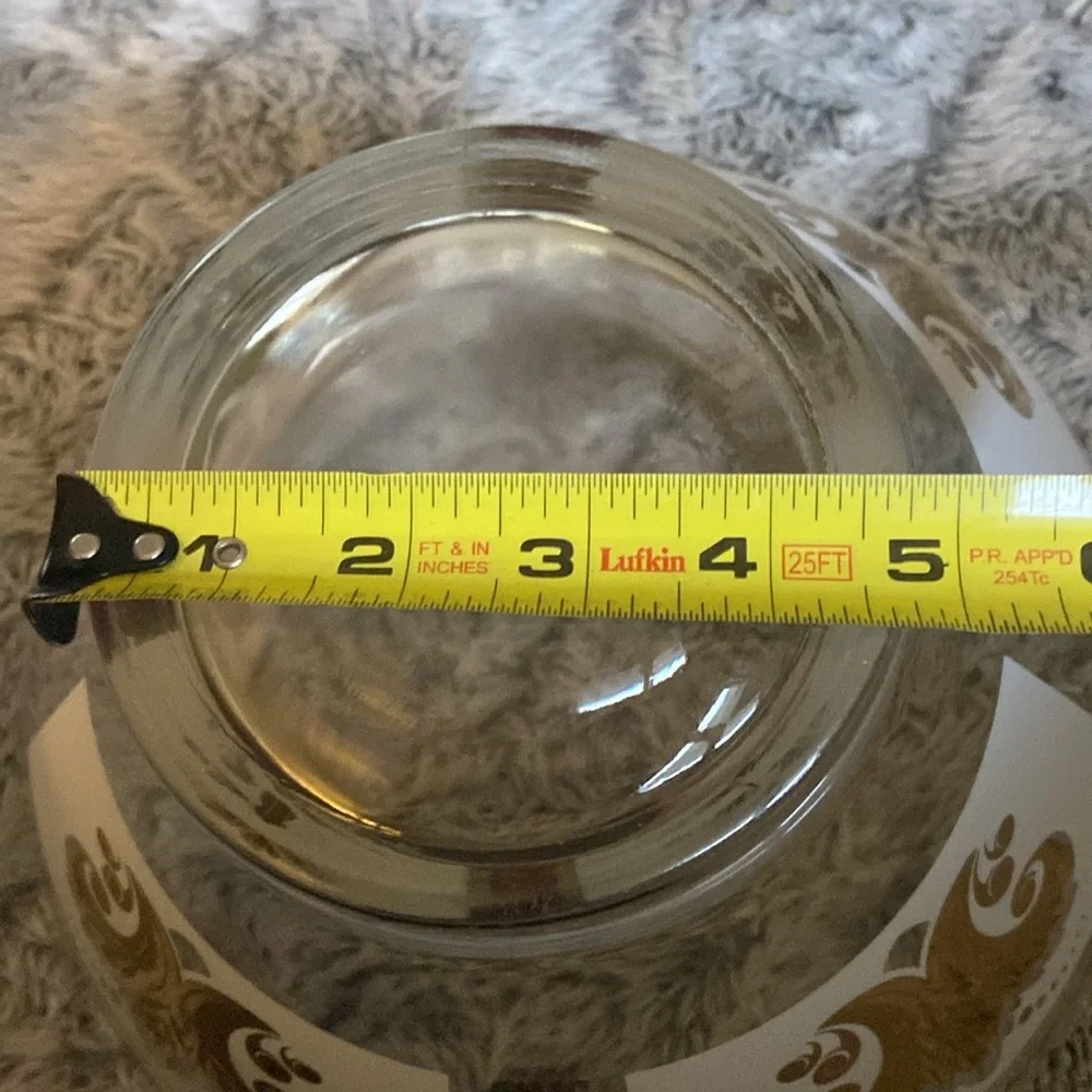 Vintage large glass bowl with small bowl hanger - Picture 13 of 15